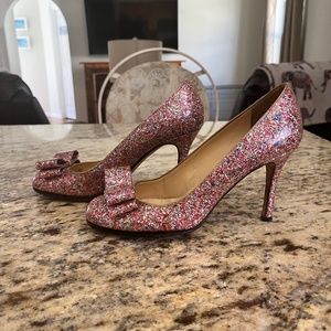 Kate spade krysta bow glitter pump size 9